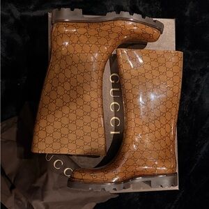 Gucci Monogram Rain Boots